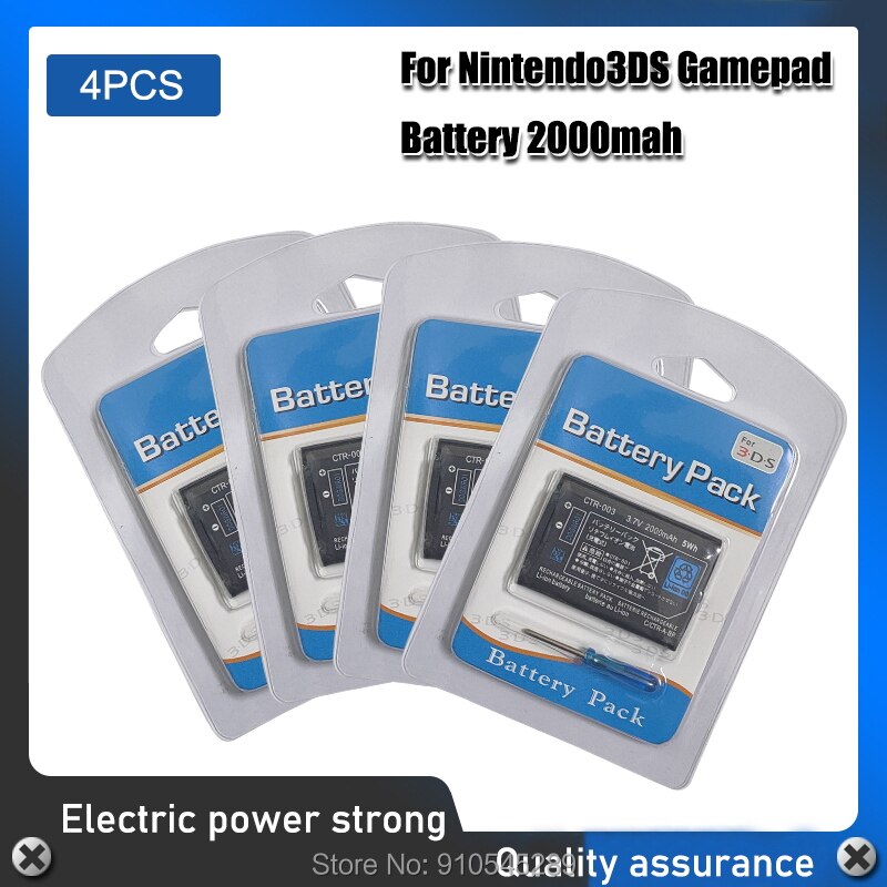 3.7V 2000mAh Replacement Battery For Nintendo 3DS 3DS XL Gamepad Wireless Controller Rechargeable Lithium Battery CTR-003: 4PCS