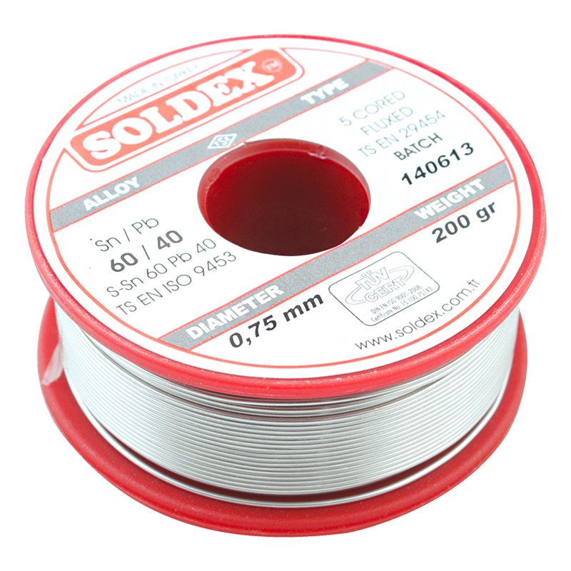 200 G LEHİM delgada de 0,75 MM SOLDEX SN60 PB40
