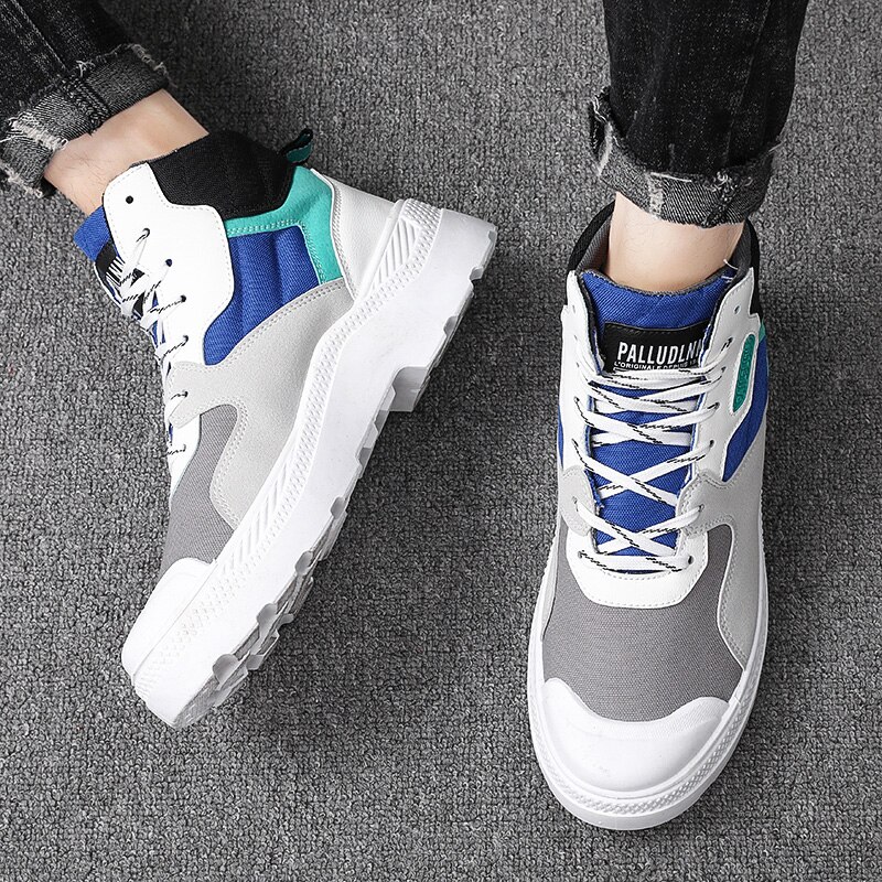 Refafamen's high top herre canvas sneakers komfortable herre fritidssko udendørs skridsikker åndbare herresko