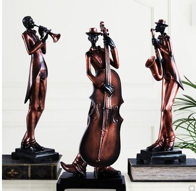 Estatuas de Banda de Música de resina europea, decoración para el hogar, sala de estar, Bar, cafetería, figuras de escultura para personas de escritorio, decoración artesanal