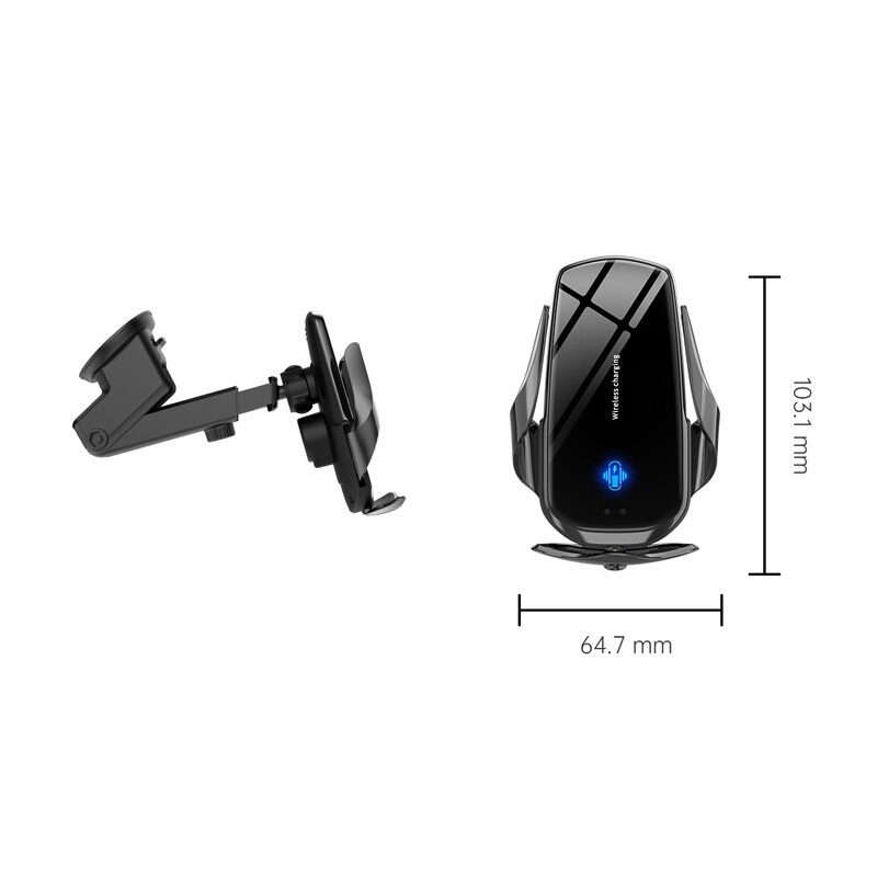 Automatische Spannen Auto Draadloze Snel Opladen Mobiele Telefoon Houder Magnetische Universele Infrarood Sensor Draadloze Oplader