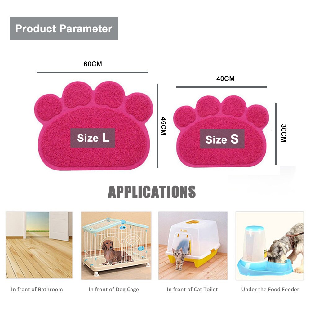 Pfote Geformt Katzenstreu matt Wurf Fangen Pad Wasserdichte PVC Haustier Hundefutter Matten Fütterung Tischset Einfach Waschen Nicht-Unterhose Boden Pads