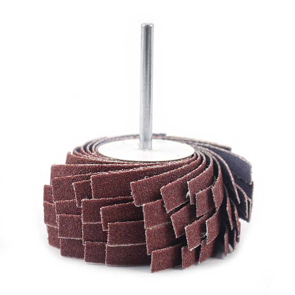 80~600 Grit 3mm Shank Sanding Cloth Wheel Abrasive Grinding Derusting Buffing Polishing Burr Removal Emery Paper Curved Surface: grey