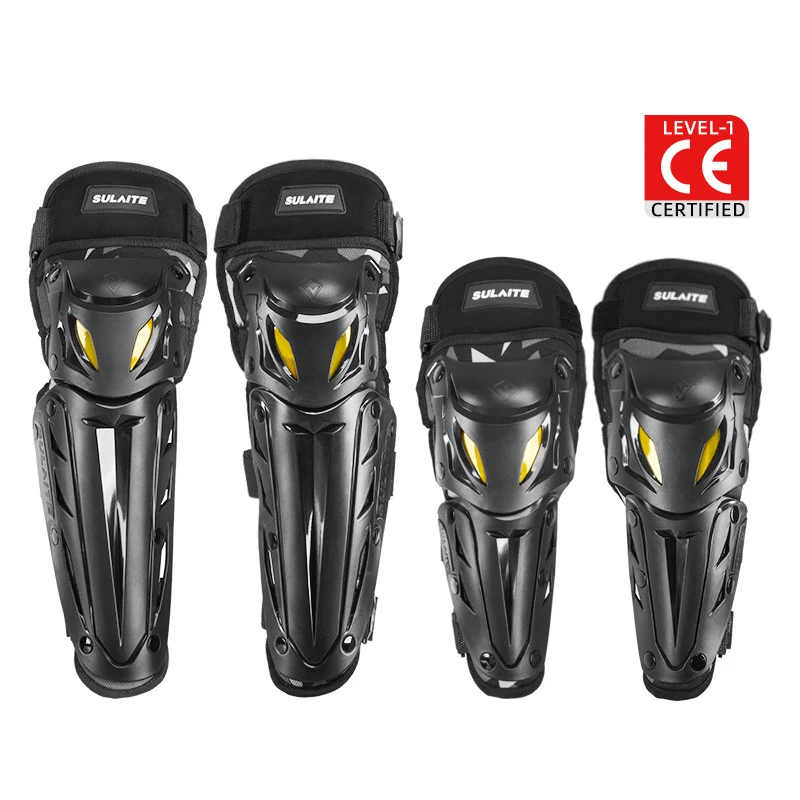 Ginocchiere per Moto ginocchiere e parastinchi regolabili per adulti, protezioni per le ginocchia equipaggiamento protettivo per ATV Moto Skateboard Skating