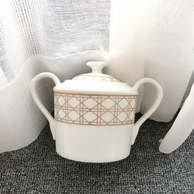 Tasse à café en rotin doré, à carreaux, en céramique, thé, noir, vaisselle, Animal, de mariage et de pendaison de crémaillère: Gris clair