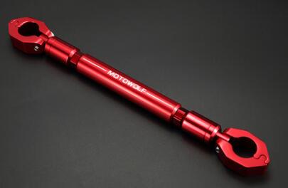Multi-function motorcycle handlebar crossbar with clock/compass General motocross Aluminum alloy CNC balance handlebar crossbar: Red