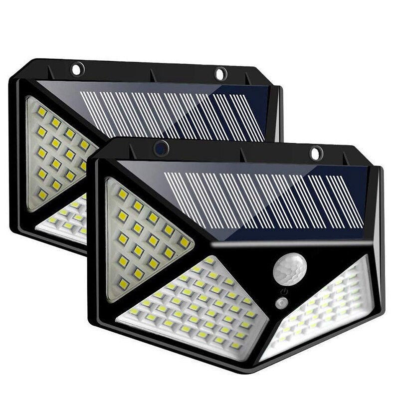 Solar Light Outdoor, 100 LED Waterproof Security Wall Night Light with Motion Sensor 270° Wide Angle for Pathway Porch Yard Gara