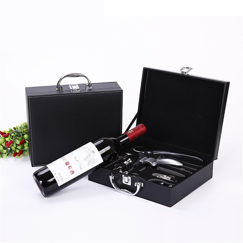 Red Wine Corkscrew Set 9 pcs/set Zinc Alloy Rabbit Shape Red Wine Opener Tools Luxury Wooden Box Packaging