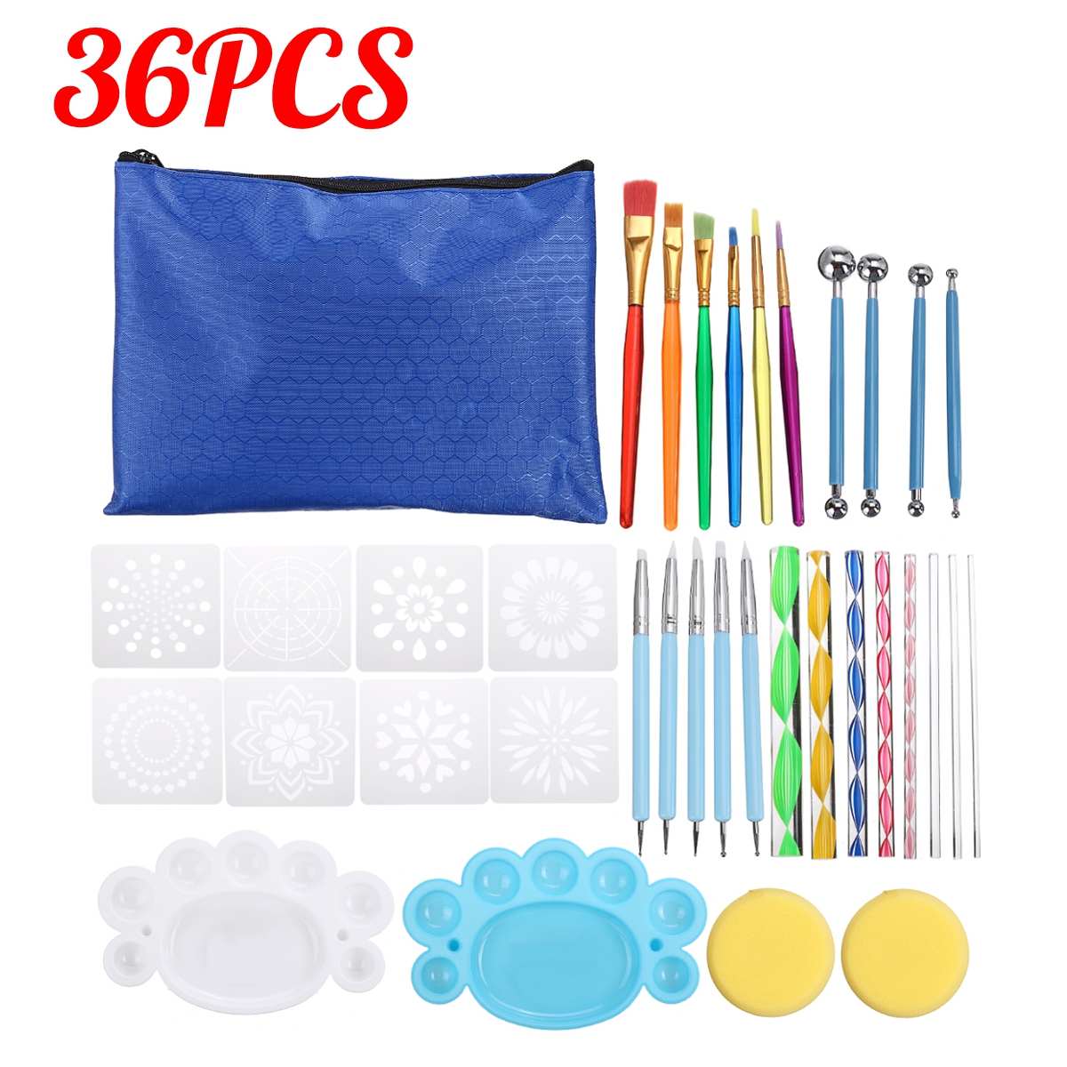 Juego de punteo de Mandala para pintura de rocas para mujer: 36 pcs