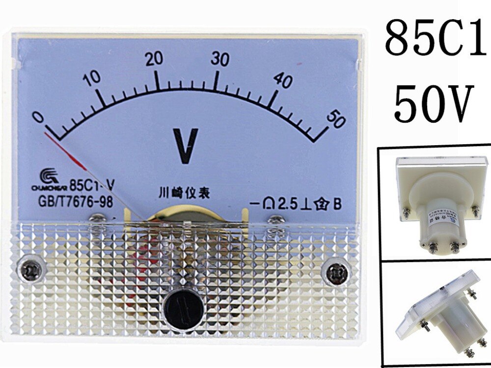 DC 50V Analog Panel Volt Voltage Meter Voltmeter Gauge 85C1 0-50V