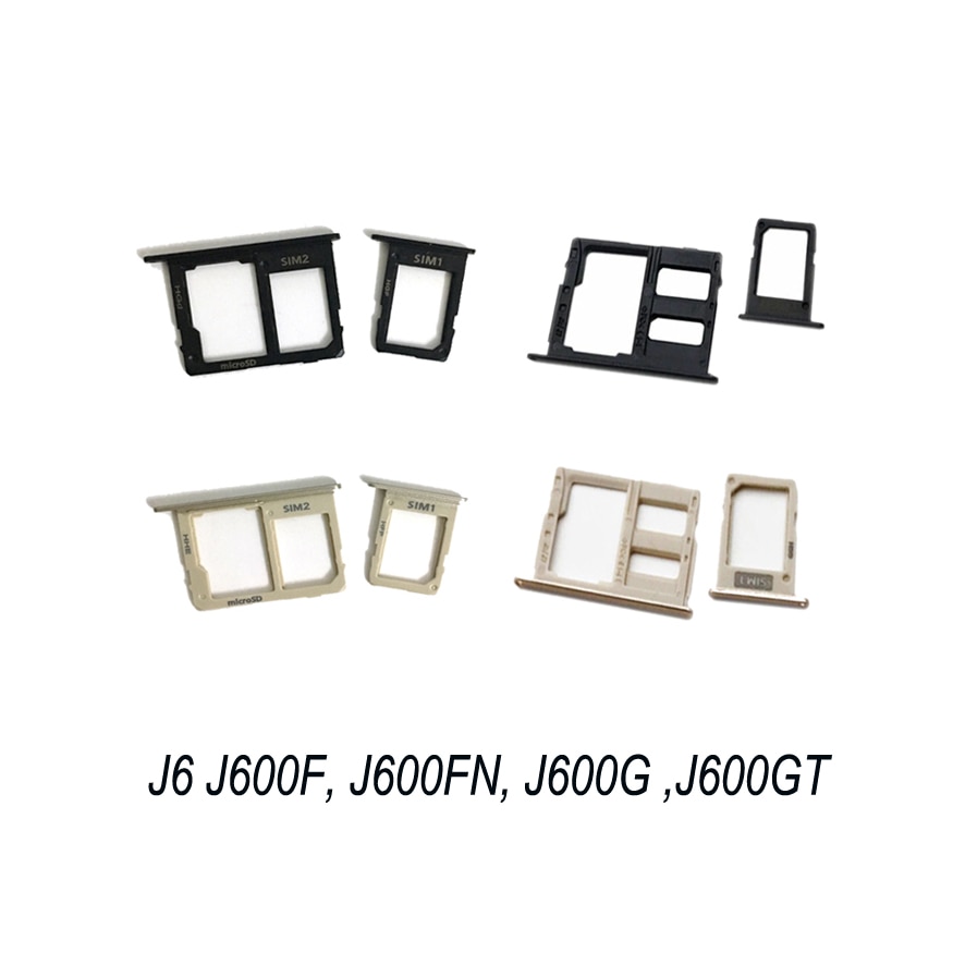 For Samsung Galaxy J6 SM-J600F J600F J600G J600FN J600 Original Phone Housing SIM Tray Adapter Micro SD Card Tray Holder