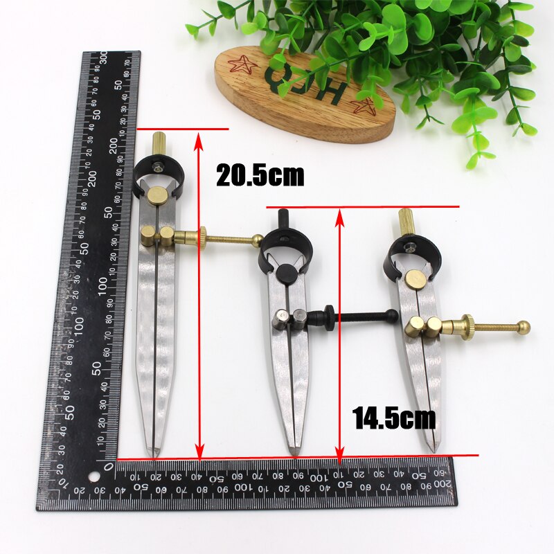 1pcs Adjustable Pitch Gauge Leather Spacing Compass Tools Painting Divider Leather Marking Scriber Compass DIY Leathercraft Tool