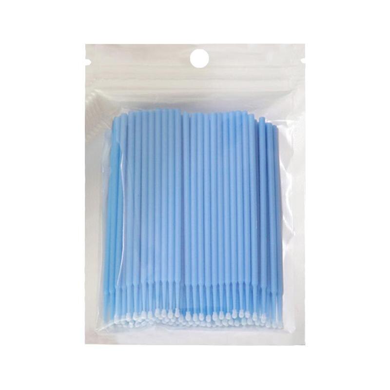 100 Stuks Wegwerp Mini Wimpers Applicator Wimper Extension Wattenstaafjes: Blauw