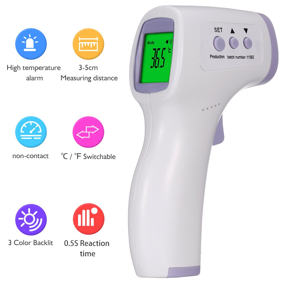 Infrared Thermometer Forehead Body Non-Contact Digital Infrared Thermometer Baby Adults Fever Ear Thermometer ℃ and ℉ Switchable