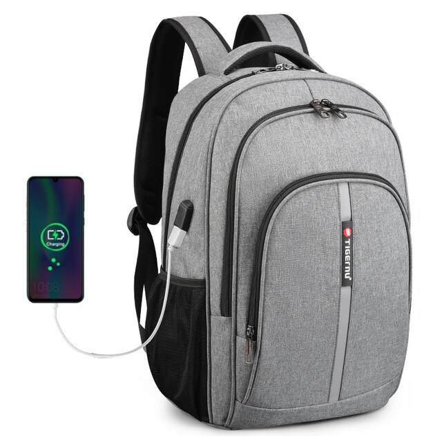 Tigernu Neue Große Kapazität 15,6 zoll Anti Diebstahl Laptop Rucksack Taschen Wasserdicht Männer Rucksack Reise Männlichen Tasche Für teenager: Grey