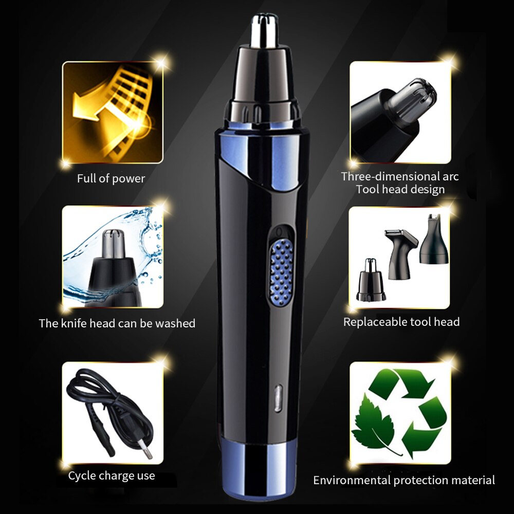 Electric Ear Nose Trimmer Hair Removal Rechargeable Trimmer Men Cutter Beard Shaver Face Eyebrow Nose Hair Removal Device