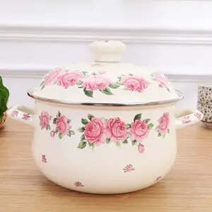 Casserole Cooking Pot Enamel Soup Stew Soup Cook Pot Kitchen Utensil 4 Litre Kitchen Utensil Home Daily Use Ceramic Cookware: C   22cm 4L
