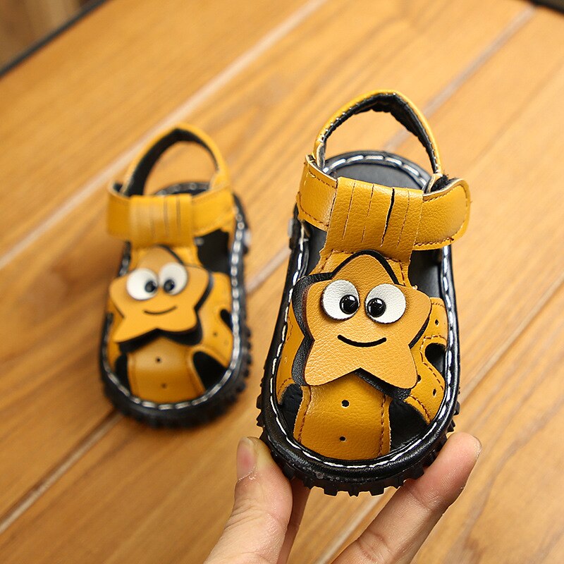 Binnenzool 11.5-13.5cm zomer baby peuter teenschoenen schattige sandalen met geluid: Geel / 5.5