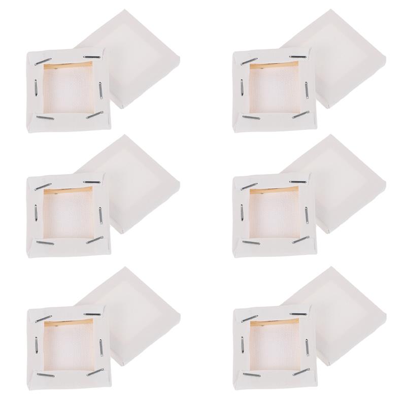 12 stuks mini vierkante canvaslijsten voor olieverfschilderijen, vierkante tekeningen, doe-het-zelf kunstlijsten, blanco doeken, multifunctionele borden, canvaslijsten