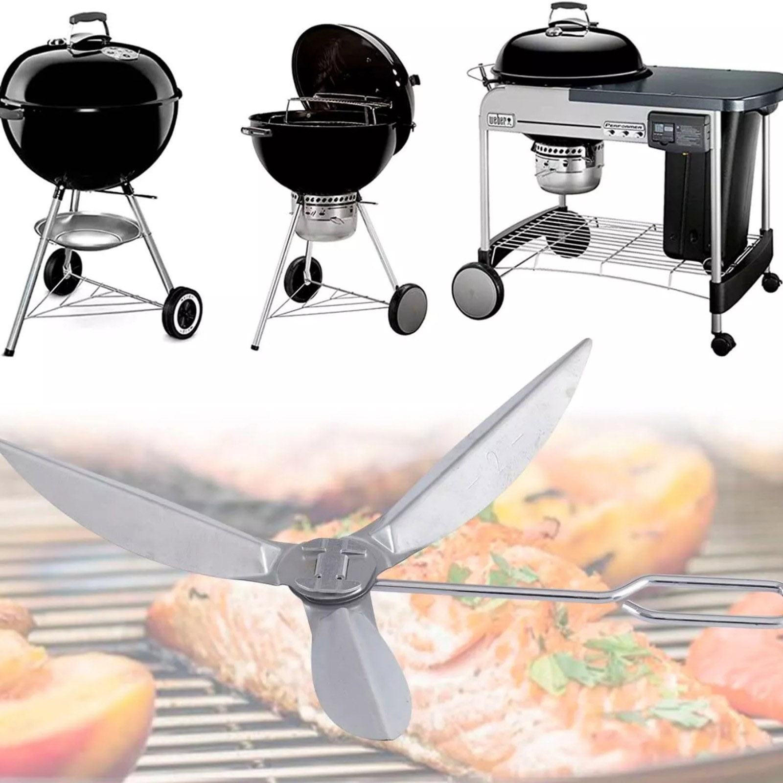 Kit de système de nettoyage à une touche pour gril de 18 à 1/2 pouces, 1 ensemble, pour Weber 90992 3618 7443 307443 Accessoire de gril à charbon de bois/grillets de bouilloire