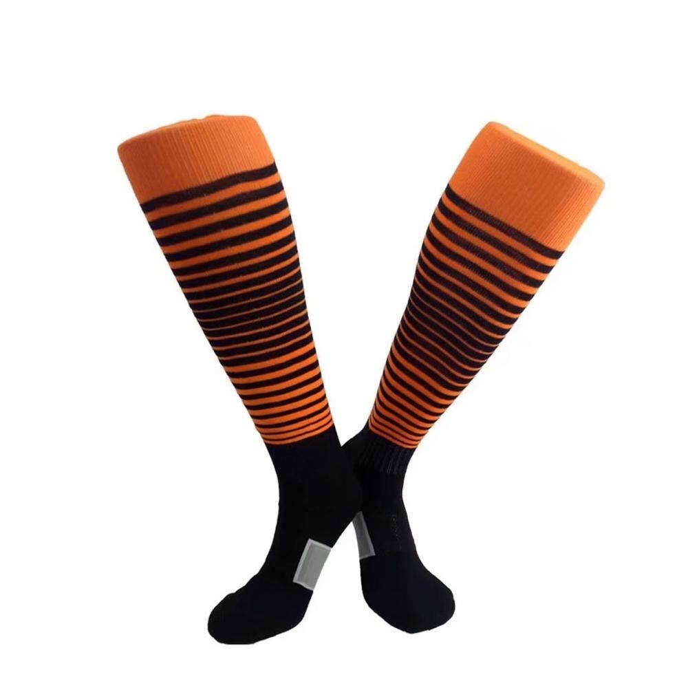 Gumowe podeszwy ręcznikowe skarpetki --- LKS104 podkolanówki dla mężczyzn, chinlon, 4 pary w jedno opakowanie na sprzedaż: Pomarańczowy