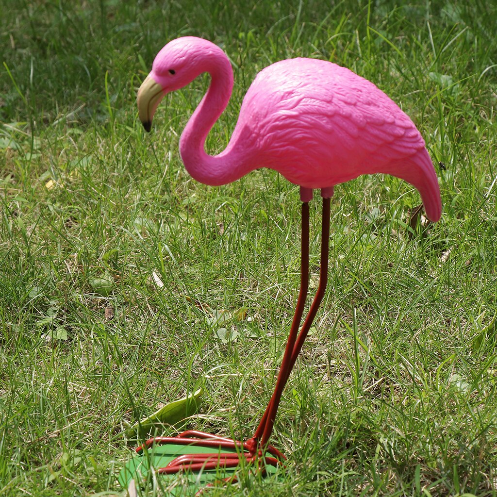 Rose Red Look Up/Down Plastic Flamingo Yard Garden Lawn Decor