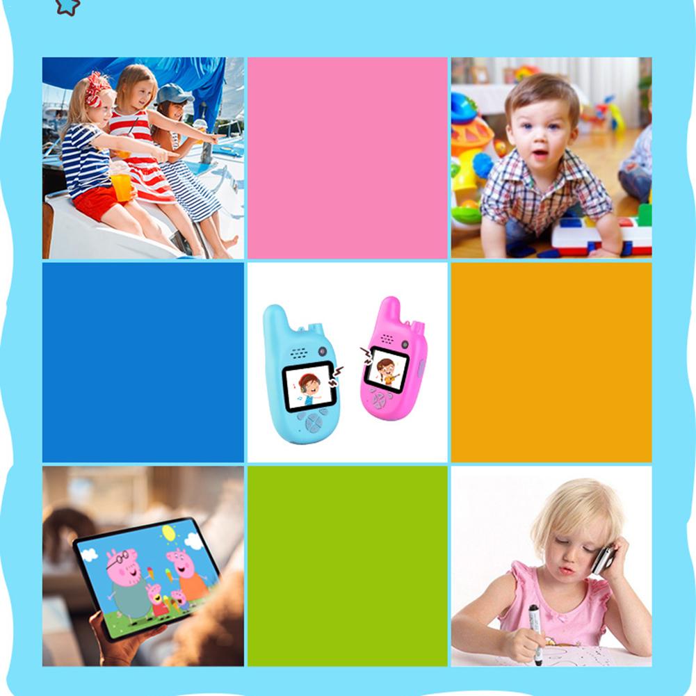 Walkie-talkie de con cámara de dibujos animados para niños, intercomunicador de aspecto bonito, juguetes para niños,