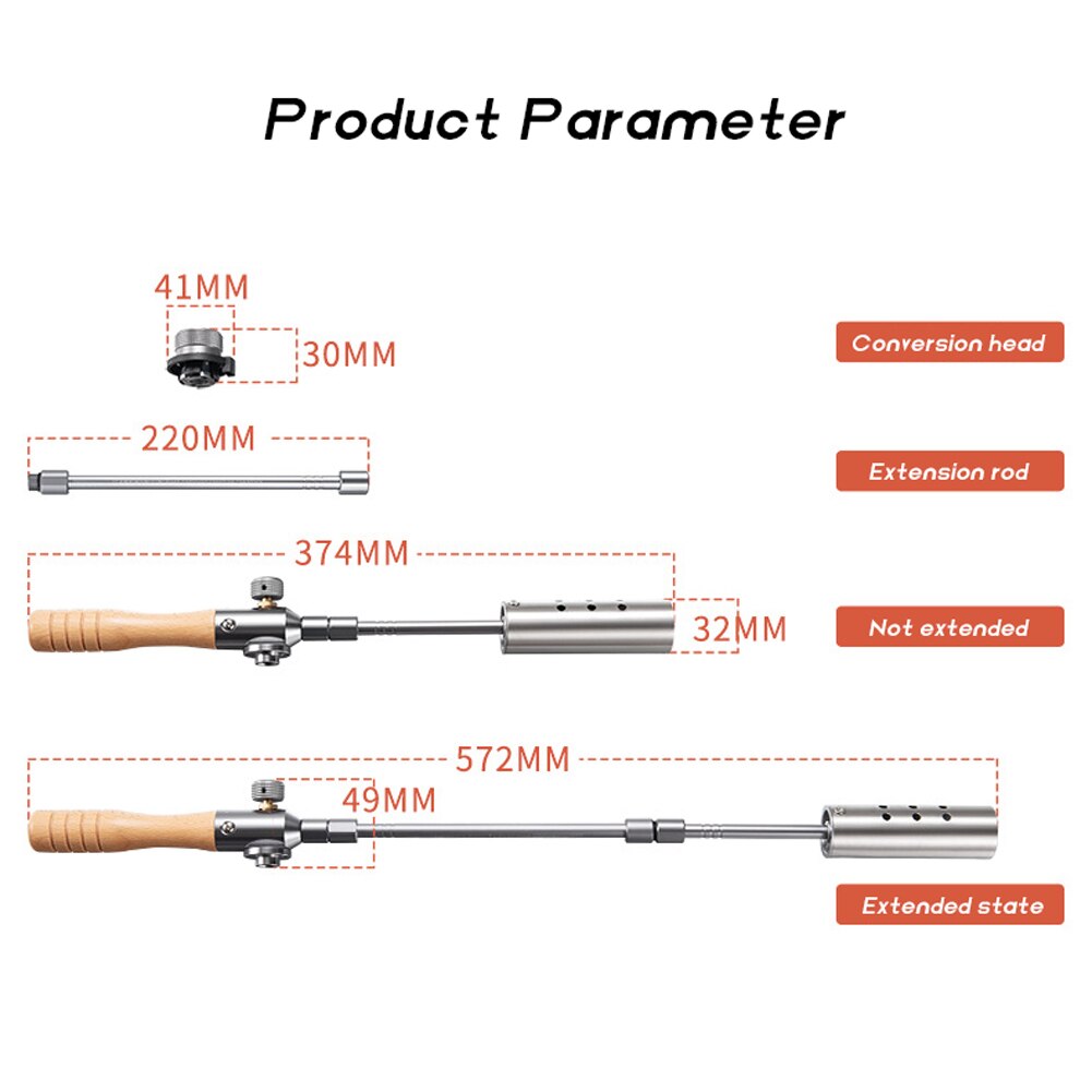 Campingmoon mt -3955 luke branner maskin gressbrennere blåslampe flerbruksgasser fakkel camp flamethrowers