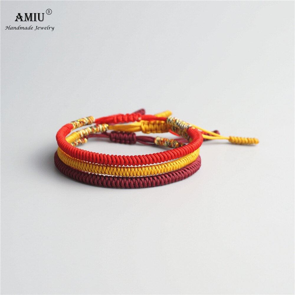 AMIU Multi Color Tibetan Buddhism Love Tibet Bracelets & Bangles For Women Men Handmade Knots Rope Budda Lucky Men Bracelet: Default Title