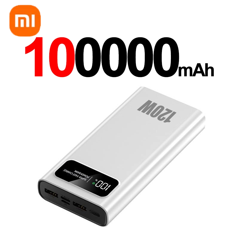 XIAOMI 120W 200000 mAh power bank grande capacidade de carregamento super rápido bateria externa led display digital para iphone android novo: green