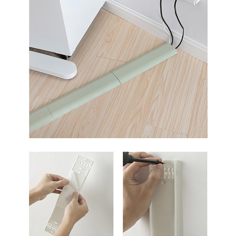 Auto-adhesivo Raceway Pared de conducto funda adhesiva lazos fijador de sujeción de cable escondido de la Oficina para el hogar