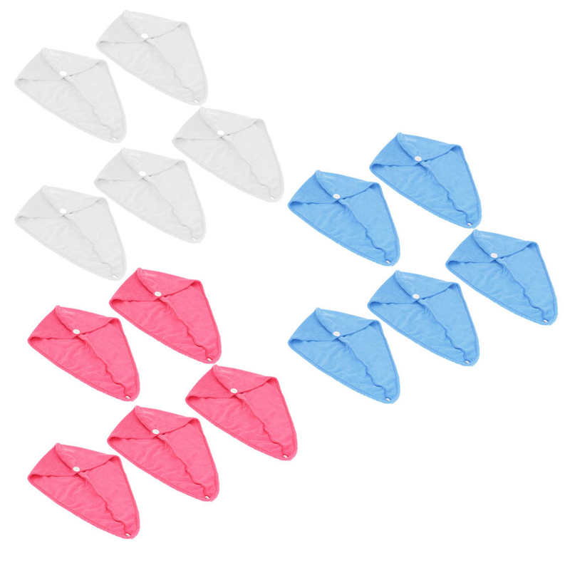 5Pcs Quick Dry Microfiber Haar Hoed Vrouwen Badkamer Sterke Wateropname Badhanddoek Haar Droog Handdoek Badkamer Benodigdheden