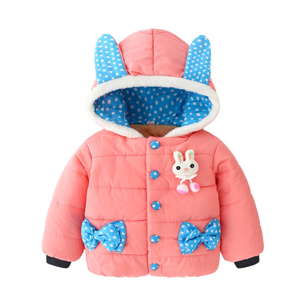 Neugeborenen Baby Mädchen Cartoon Kaninchen Mit Kapuze Mantel Jacke Outwear Warme Outfits neugeborene kleidung kinder kleidung детская одежда