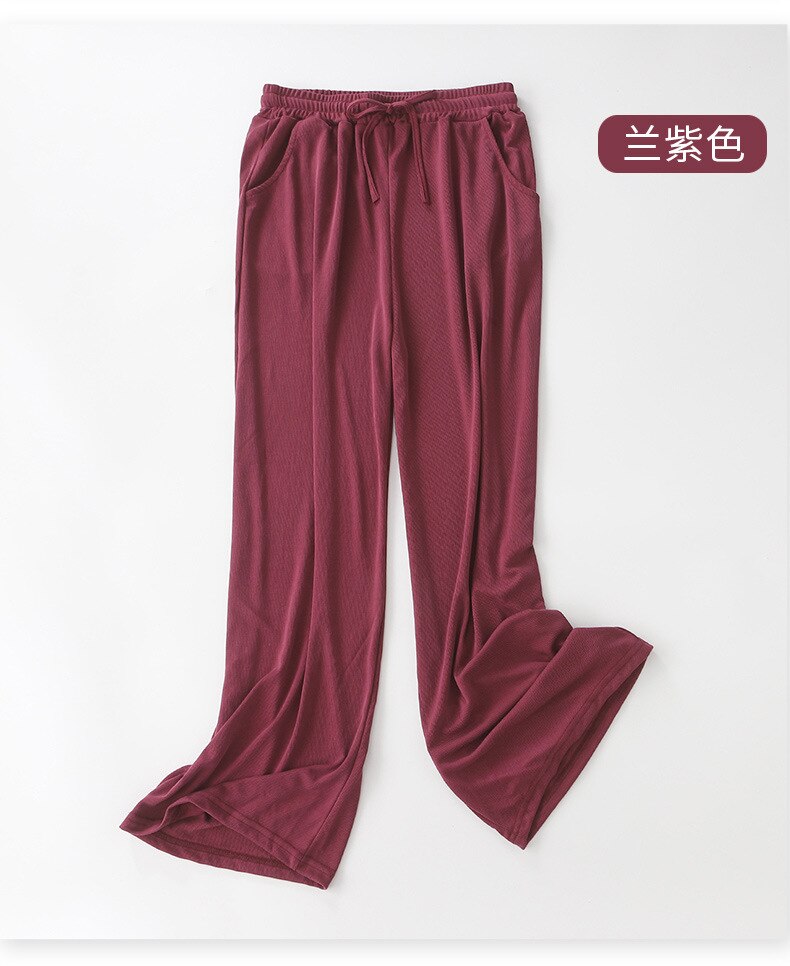 Pantalones de Pijama de piernas anchas para mujer, ropa de dormir femenina, para estar en casa, para primavera y otoño, nuevos