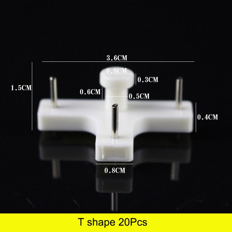 20pcs White Painting Photo Frame Hook Plastic Invisible Wall Hooks Mount Photo Picture Nail Hook Hanger Mirror Hanging Hangers: T shape 20