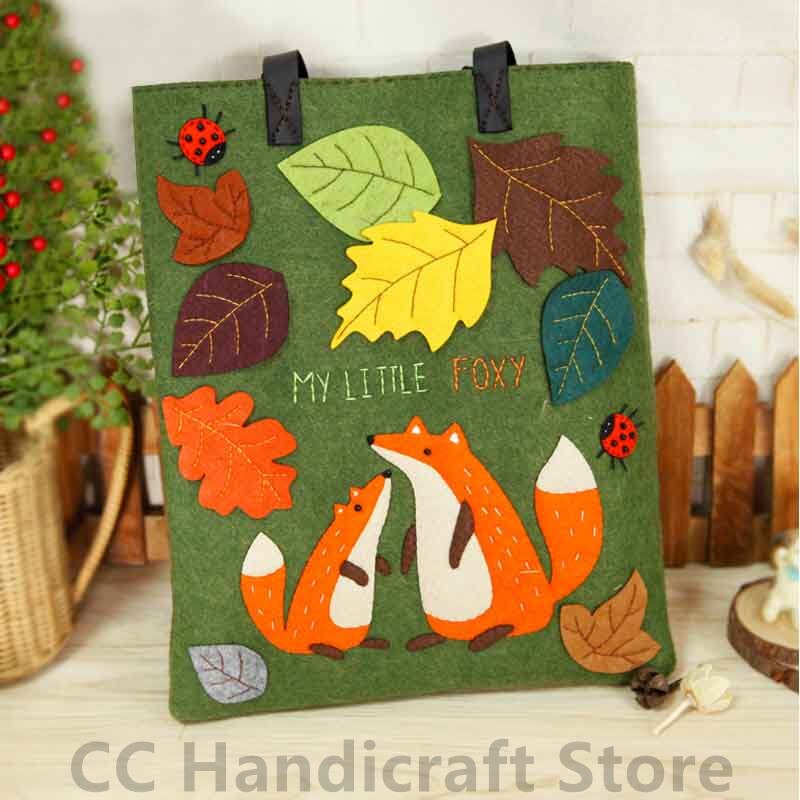 Handgjorda axelväska filt djur coach kvinnor handväskor diy paket set hantverk kit väska väska diy hantverk för barn messenger bag: Stil 5