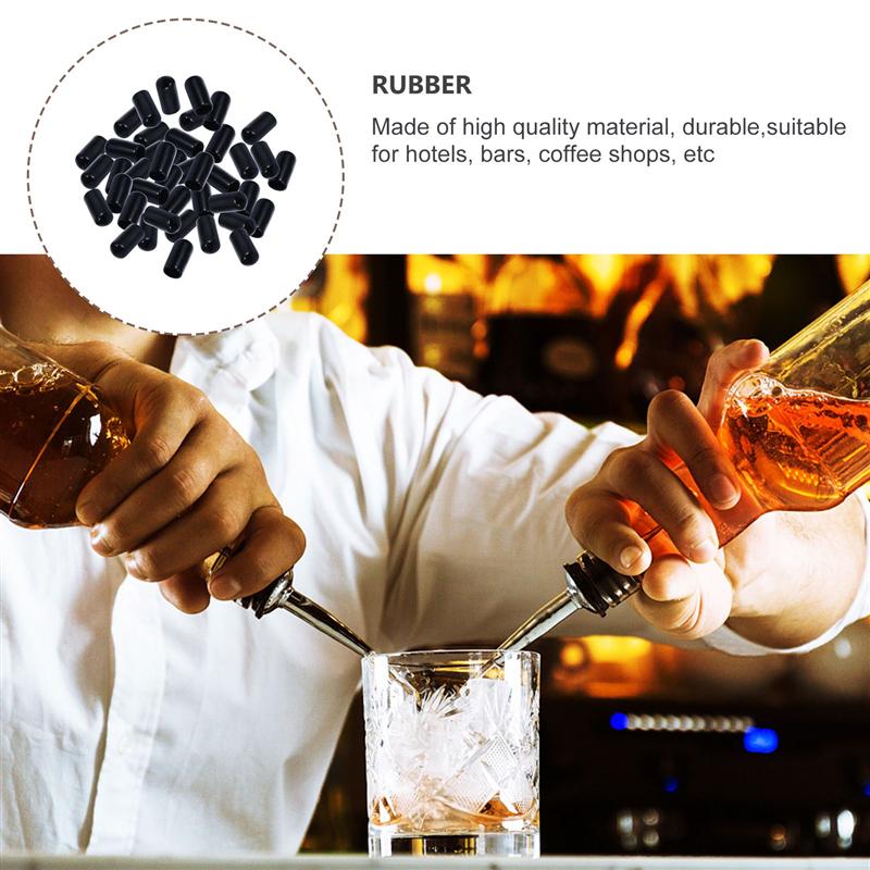 Bouchon verseur en caoutchouc, 100 pièces, couvercle de bec verseur, bouchons de bouteille d'alcool, couvercle anti-poussière