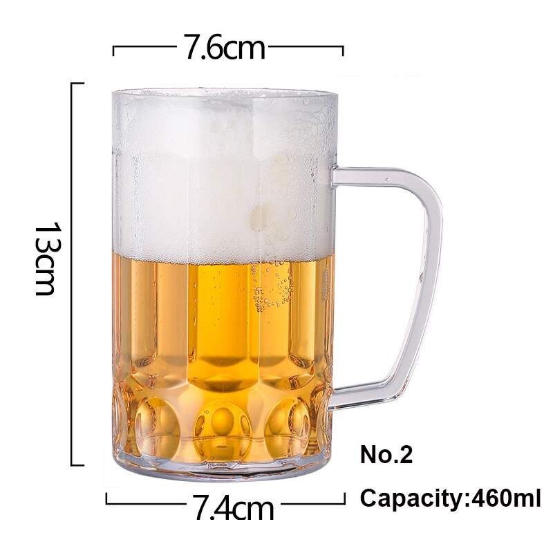 12 Large Capacity Beer Mug Glass Transparent Food Grade Plastic Anti Bar Glass 400-600ml Juice Cup Draught-beer Cup: 2