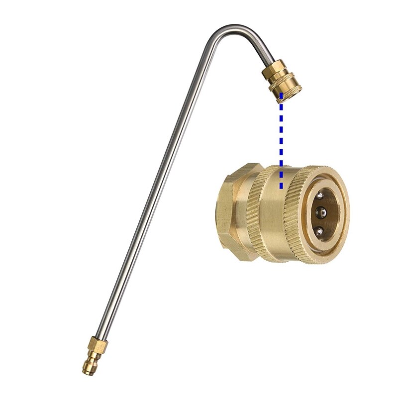 Pressure Washer Gutter Cleaner Attachment, Angled Extension Wand for Gutter Cleaning, 5 Spray Nozzle Tips, 1/4 Inch Quick Connec