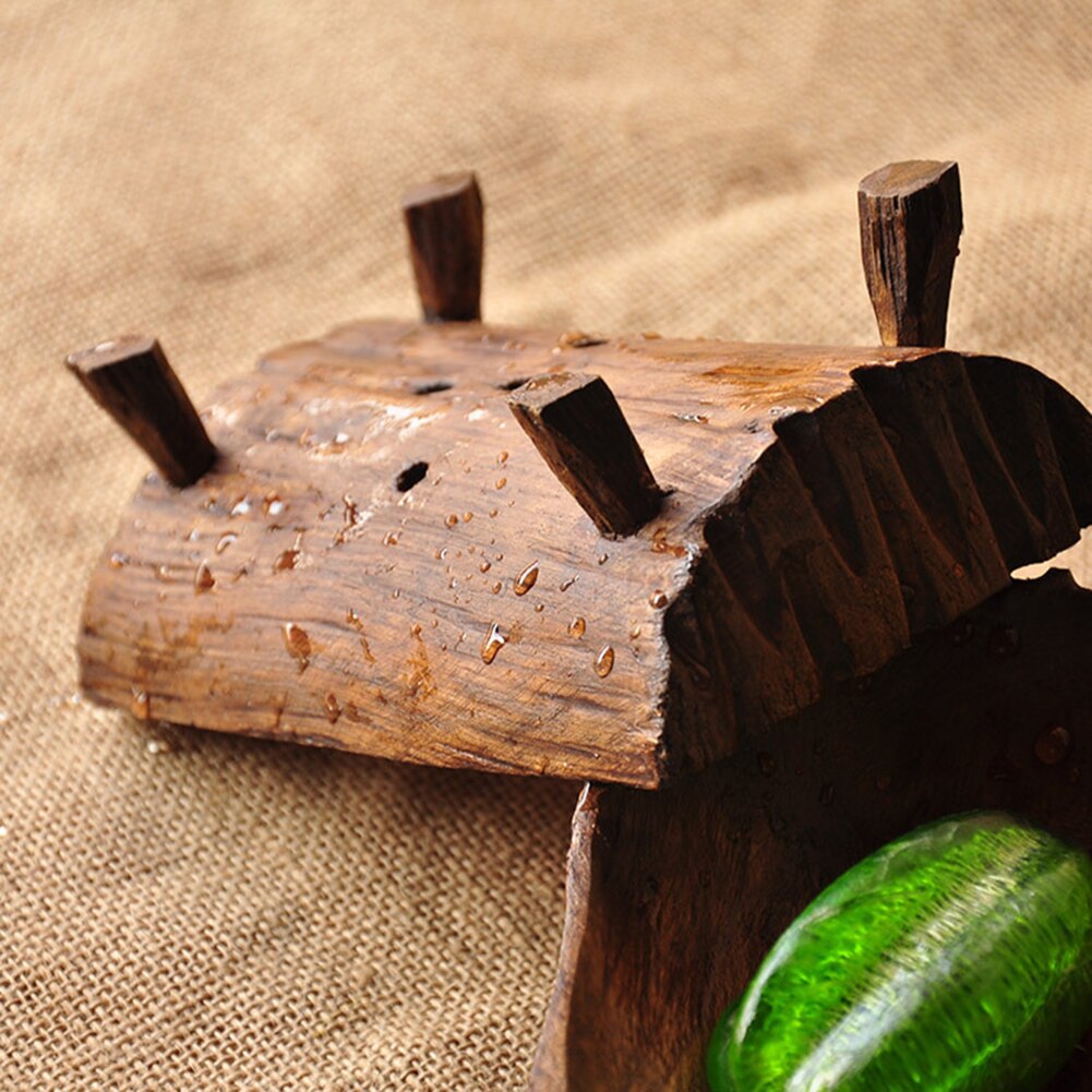 GUANJUNE 2 Pack Natuurlijke Houten Bamboe Zeepbakje Houder voor Badkamer Keuken Sponzen Accessoires Opslag