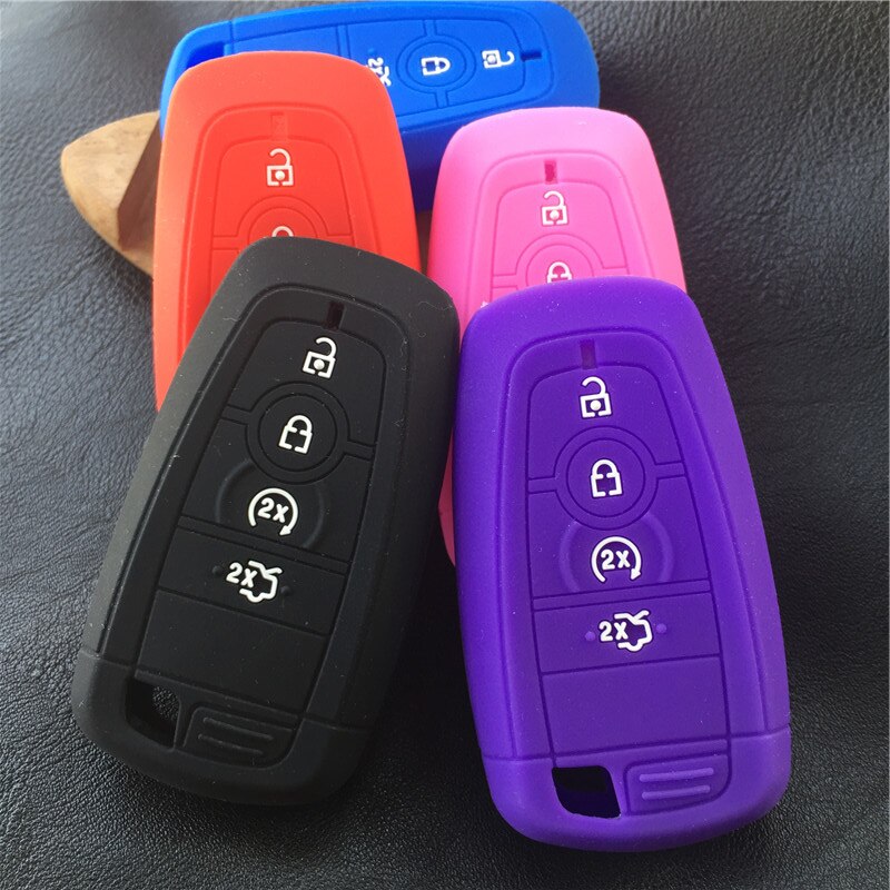Silikonikuminen auton avainkotelo ford mondeo mkc mkx mkz lincoln continental focus edge kuga eco sport 3 4 nappiavain