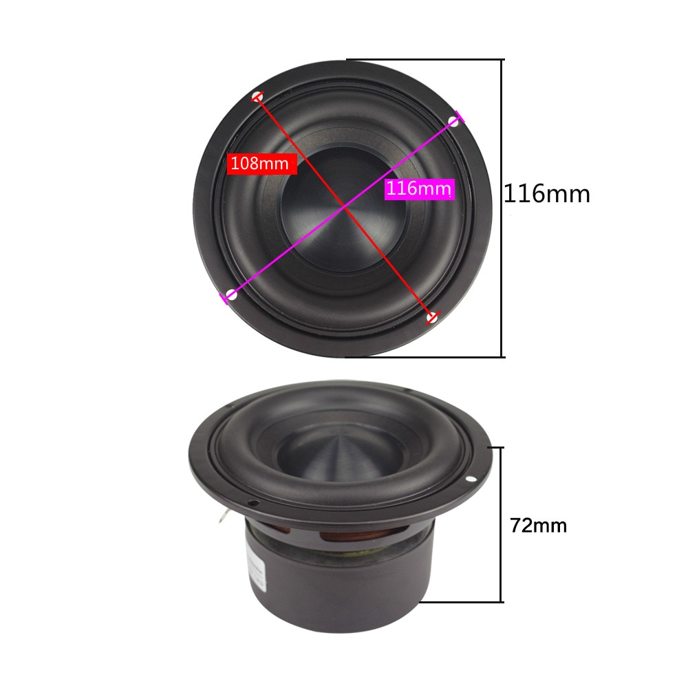 2PCS 2.5 Inch 4OHM 10W Subwoofer Speaker Deep Bass