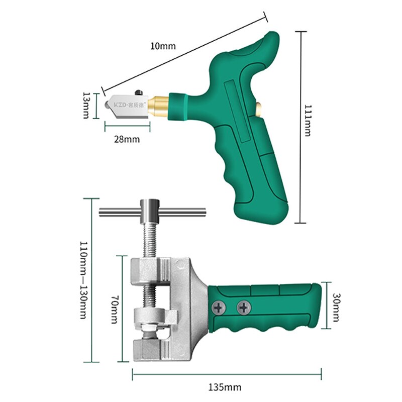 Portable Tile Glass Cutter Set High-strength Diamond Cutting Head Multi-functional Handheld Glass Opener Home Construction Tools