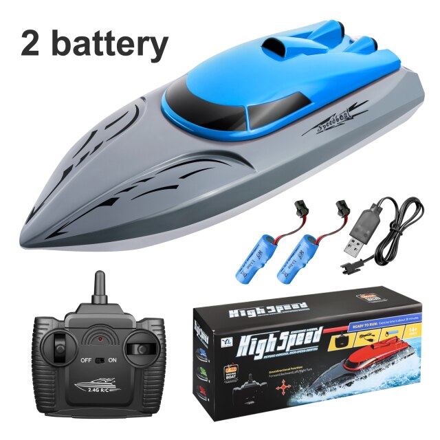 RC Boat Remote Control Speedboat 20km/h 2.4Ghz High Speed Racing Fishing Boats for Pools and Lakes Ship Toys for Boys Vessel: Blue 2B