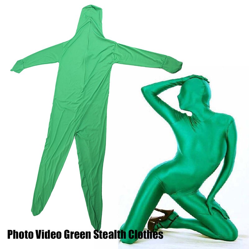 Costume de peau chaude effet Invisible corps extensible vert écran Costume Photo adulte Costume serré vidéo Costume fête vert furtif vêtements
