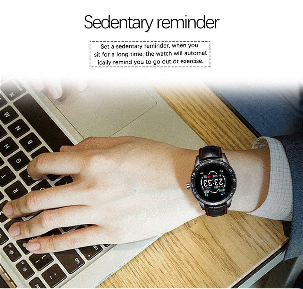 BEHATRD Smartwatch - OLED Color Display - Heart Rate & Blood Pressure Monitor - Stainless Steel Band