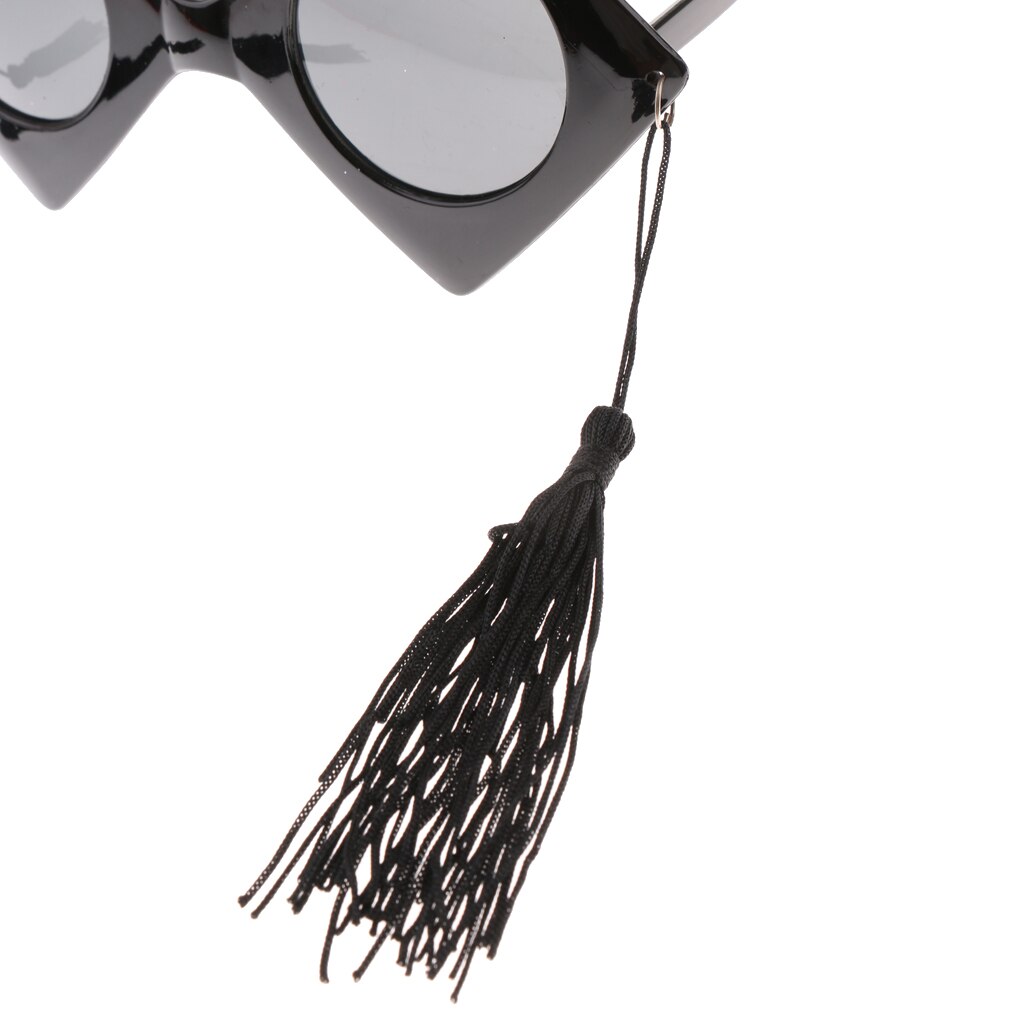 Vintage Black Adult Trencher Cap Glasses Glasses With Tassels Christmas