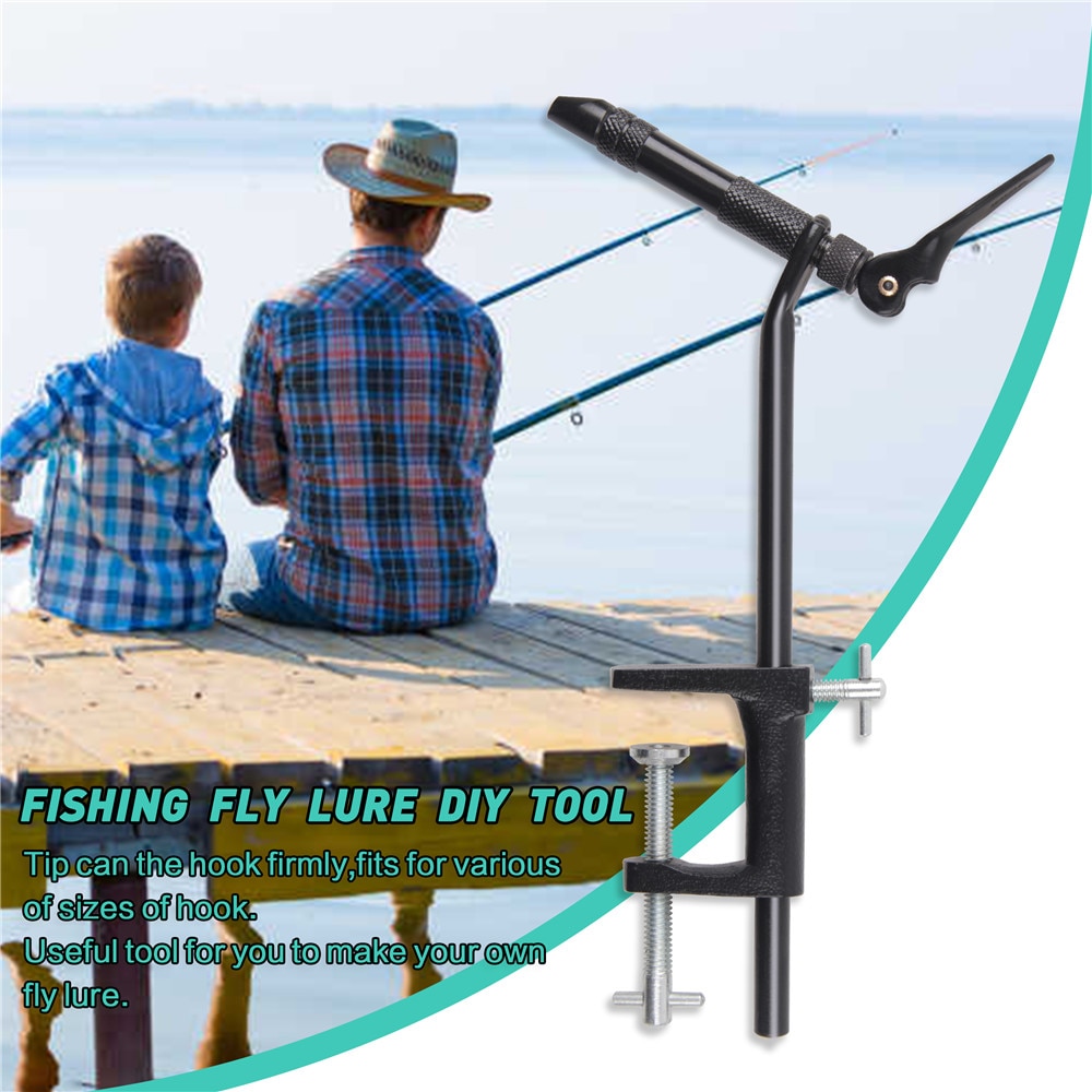 Steel Fly Tying Vise with C-Clamp Brass rotary whin finisher bobbin thread holder set for fly fishing hook tying tools