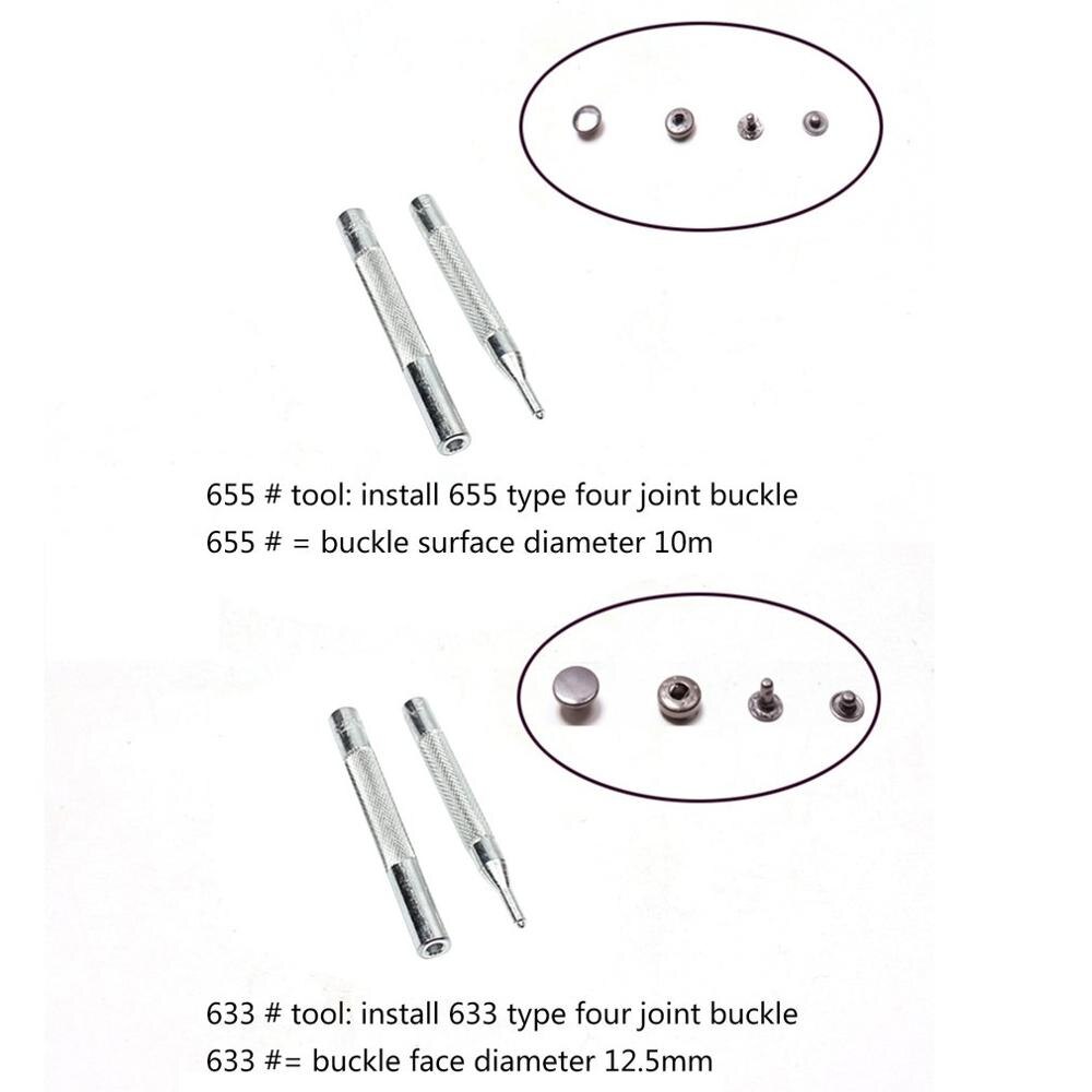 Diy knopen installatie metalen gereedschap drukknopen knopen klinknagels drukknopen handpons gereedschapset kit voor lederbewerking