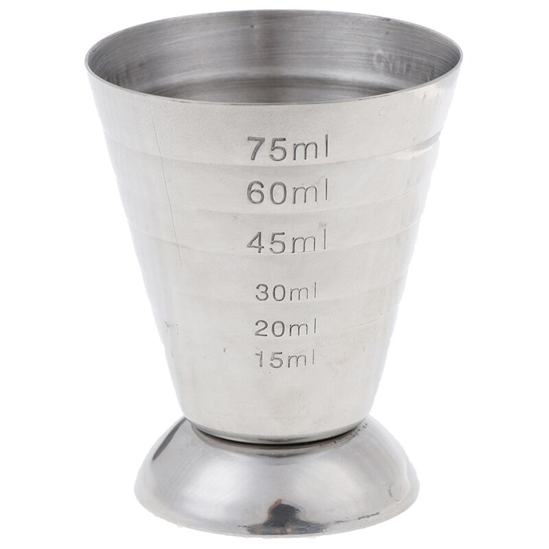 75 ml Metalen Meet Cup Drink Tool w/ml/oz Shot Ounce Jigger Bar Gemengde Cocktail Beker 0.5 -2.5 oz/15-75 ml/1-5Tbsp